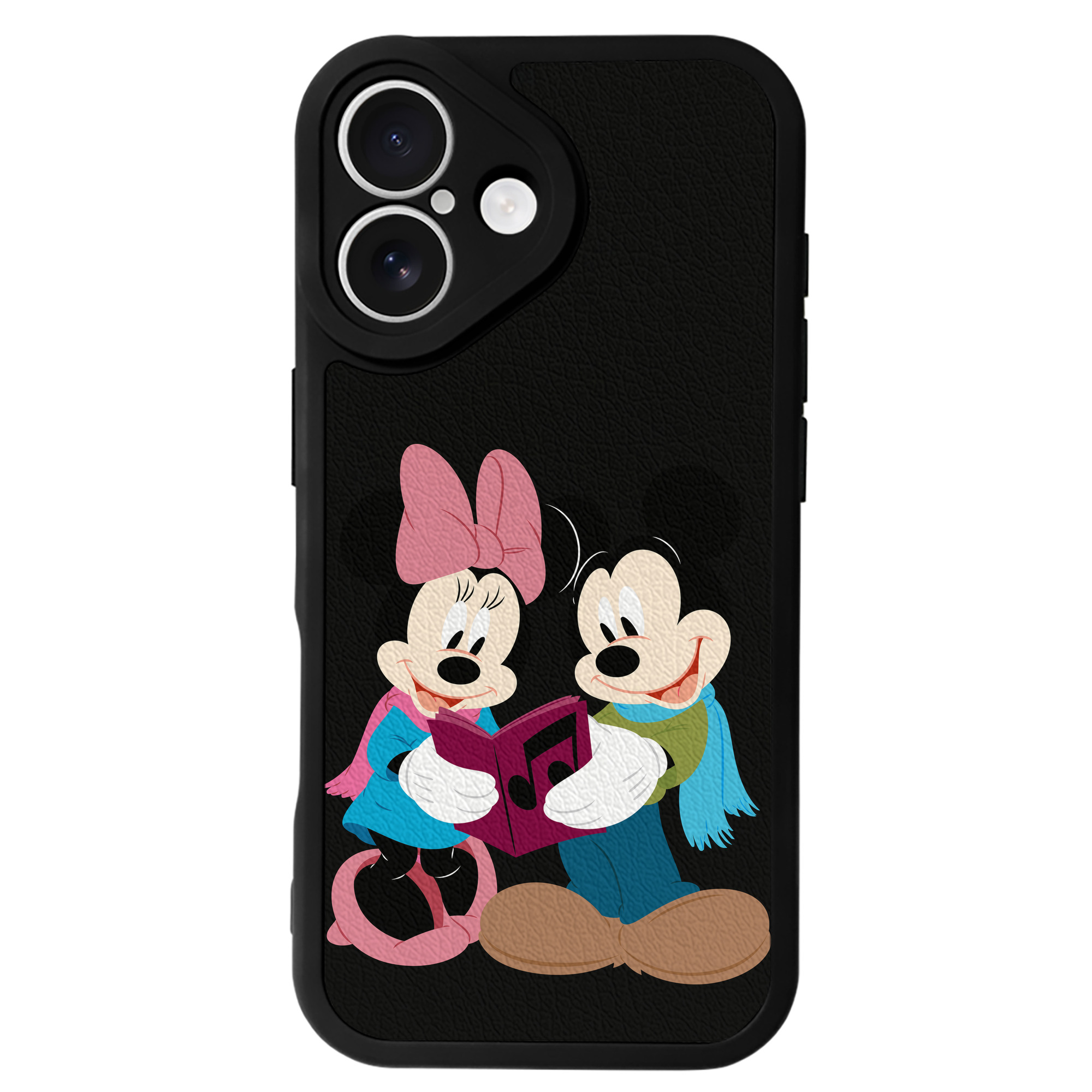 （画像用） ミッキーマウス Mickey Mouse 【iPhone 16シリーズ対応】シリコンスマホケース（レザー調） 材質：シリコン